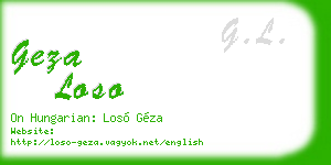 geza loso business card