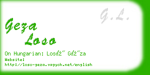 geza loso business card